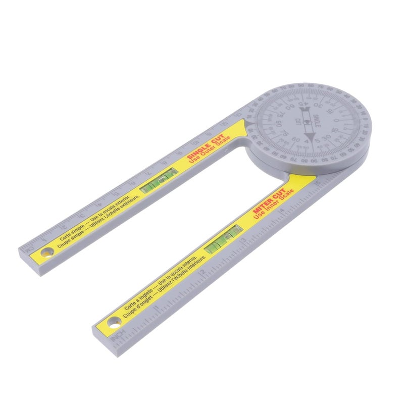 Folding Ruler Protractor Set Plastic Miter Angle Tool for Carpentry Woodworking - Image 1